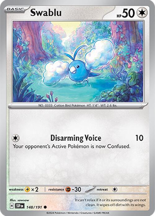 Swablu 148/191 card from SV08: Surging Sparks