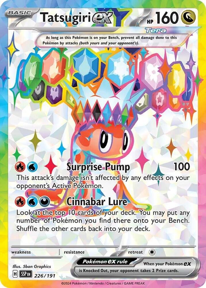 Tatsugiri ex 226/191 card from SV08: Surging Sparks