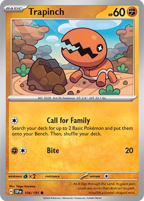 Trapinch 104/191 card from SV08: Surging Sparks
