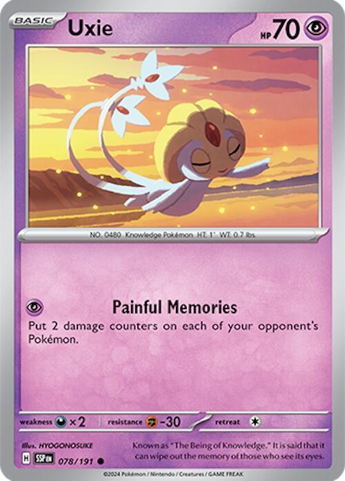Uxie 078/191 card from SV08: Surging Sparks