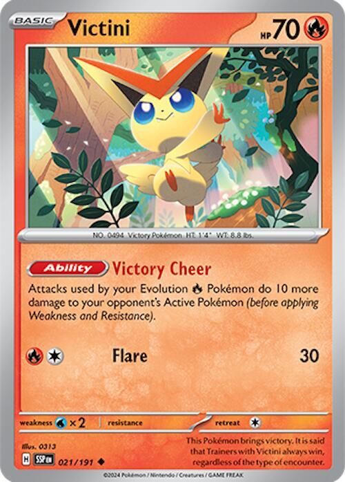 Victini 021/191 card from SV08: Surging Sparks
