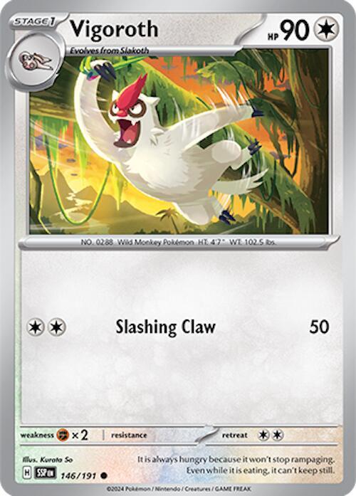 Vigoroth 146/191 card from SV08: Surging Sparks
