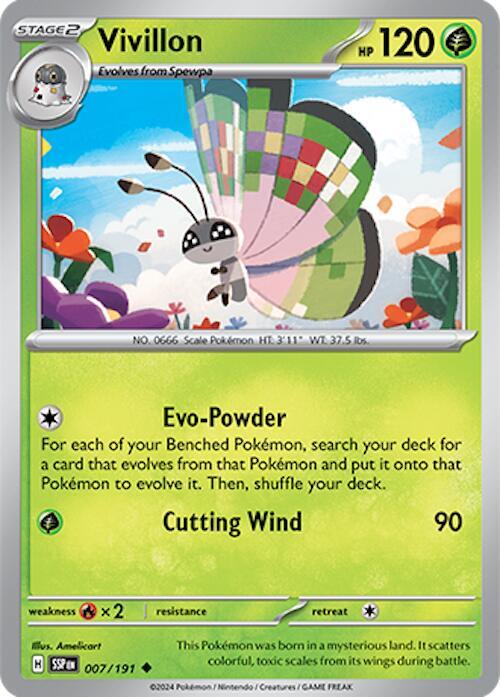 Vivillon 007/191 card from SV08: Surging Sparks
