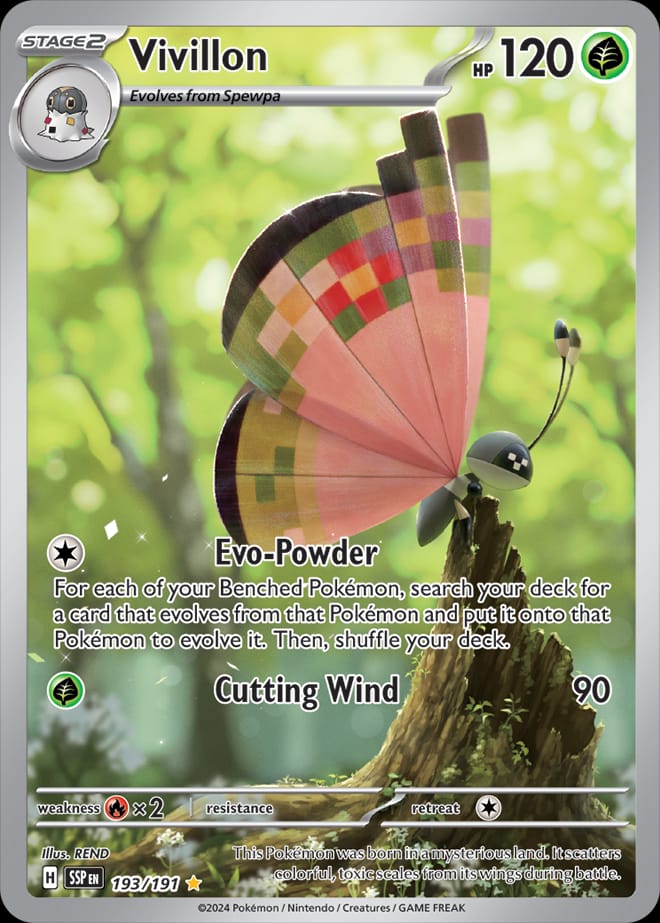 Vivillon 193/191 card from SV08: Surging Sparks