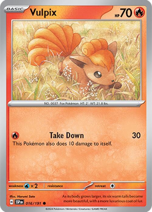 Vulpix 016/191 card from SV08: Surging Sparks