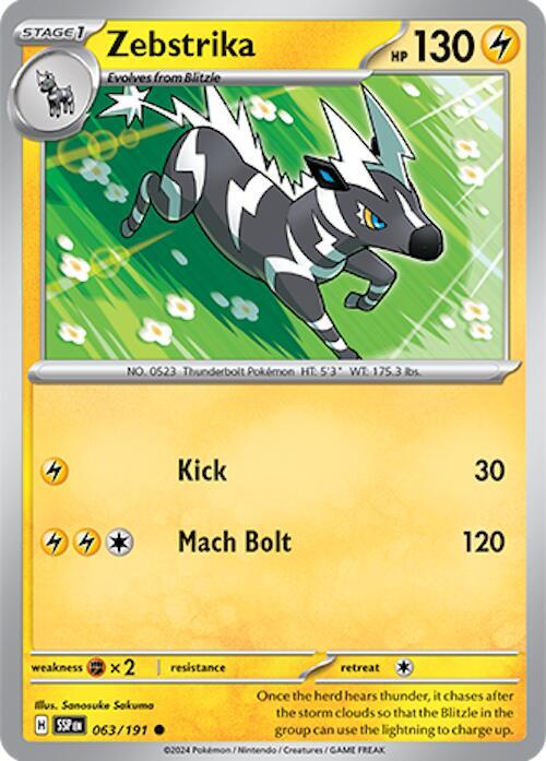 Zebstrika 063/191 card from SV08: Surging Sparks