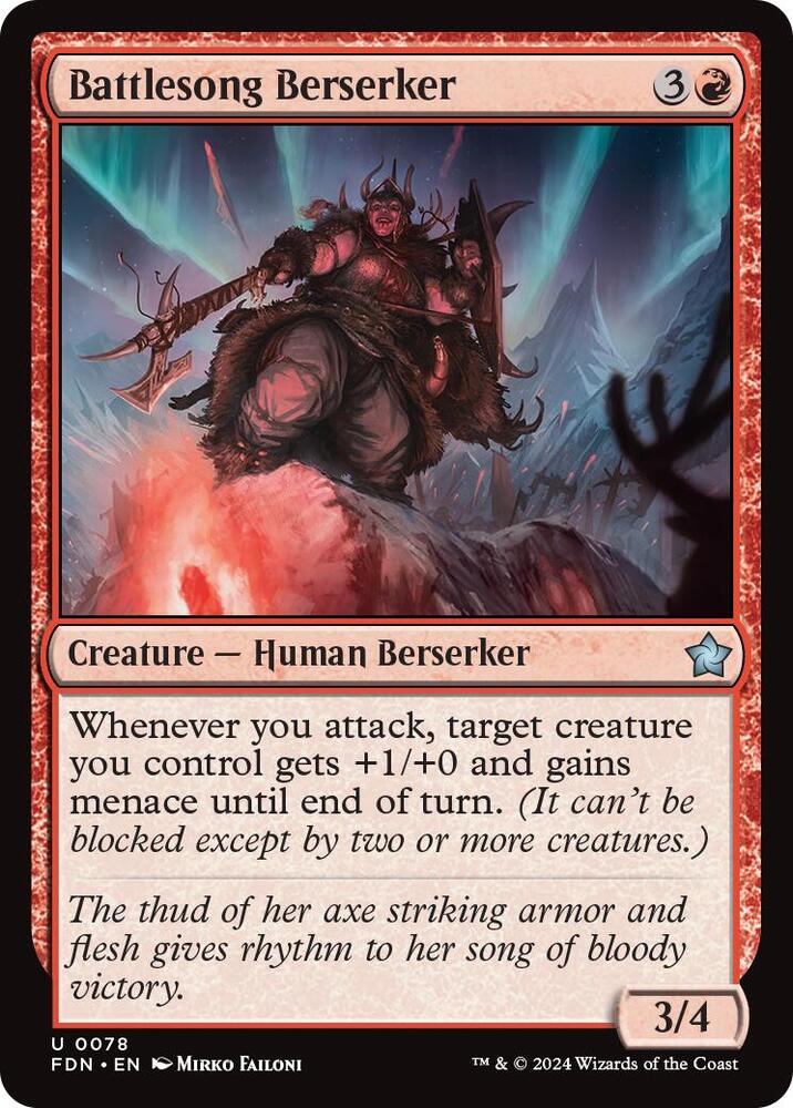 Battlesong Berserker 78 card from Foundations