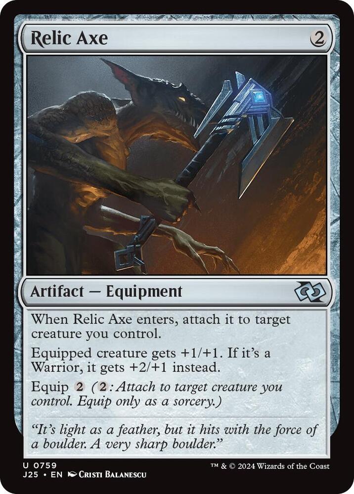 Relic Axe 759 card from Foundations Jumpstart