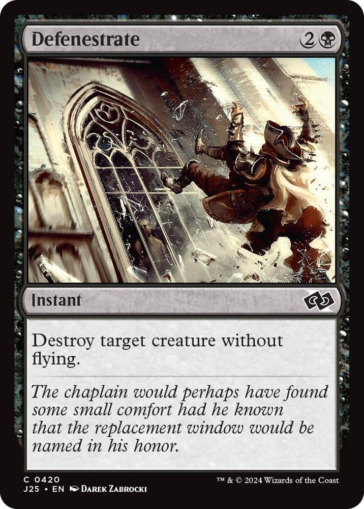 Defenestrate 420 card from Foundations Jumpstart