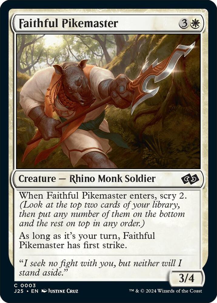 Faithful Pikemaster 3 card from Foundations Jumpstart