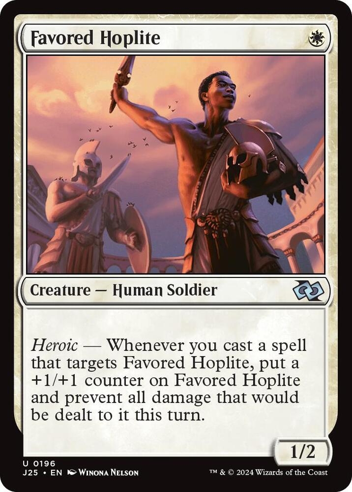 Favored Hoplite 196 card from Foundations Jumpstart