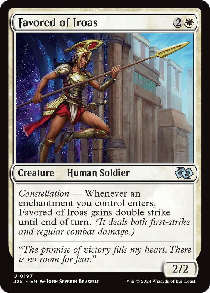 Favored of Iroas 197 card from Foundations Jumpstart