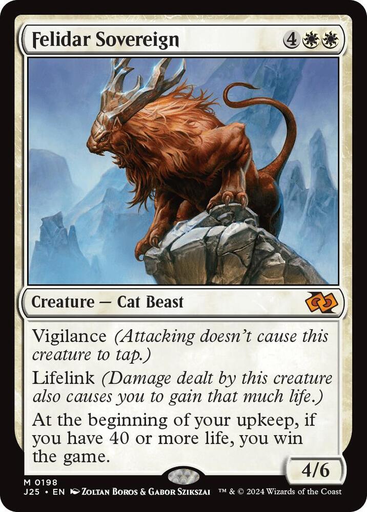 Felidar Sovereign 198 card from Foundations Jumpstart