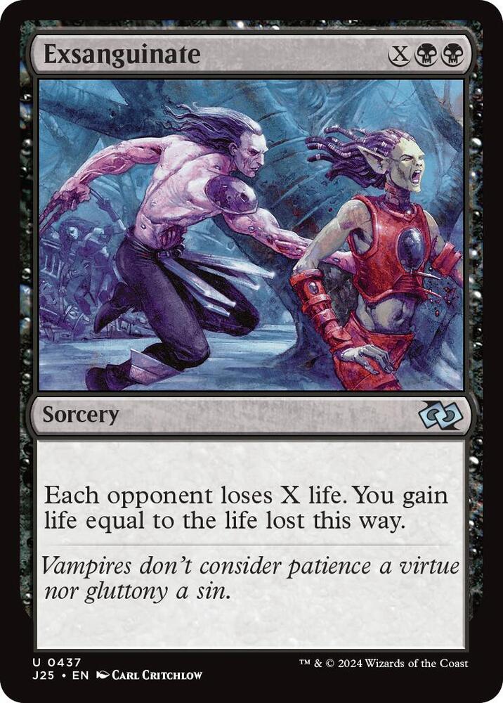 Exsanguinate 437 card from Foundations Jumpstart