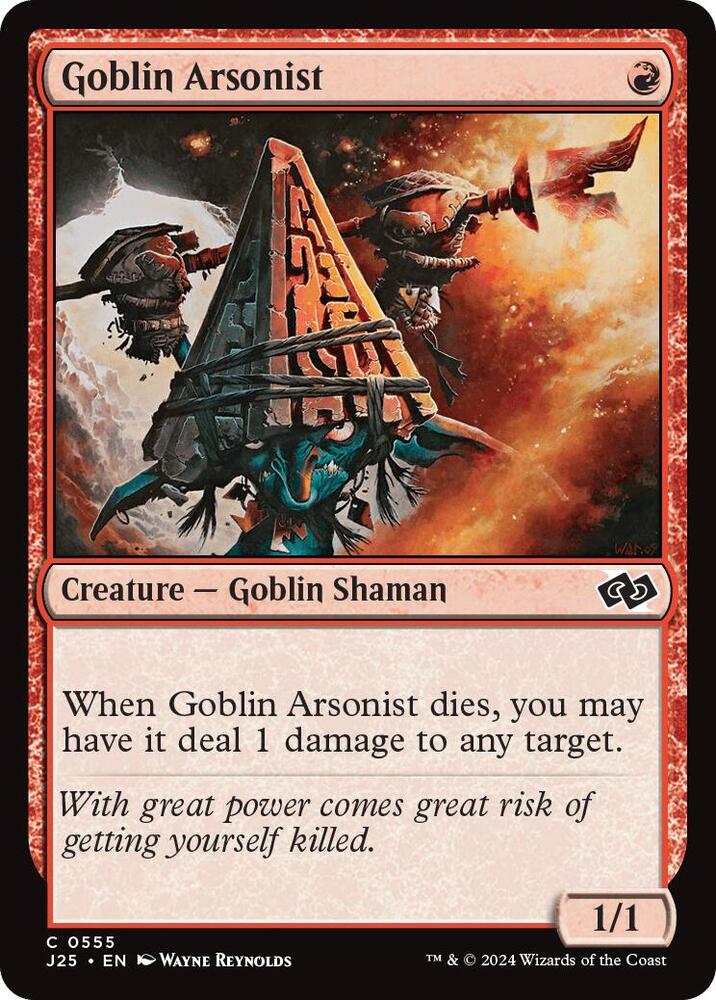 Goblin Arsonist 555 card from Foundations Jumpstart