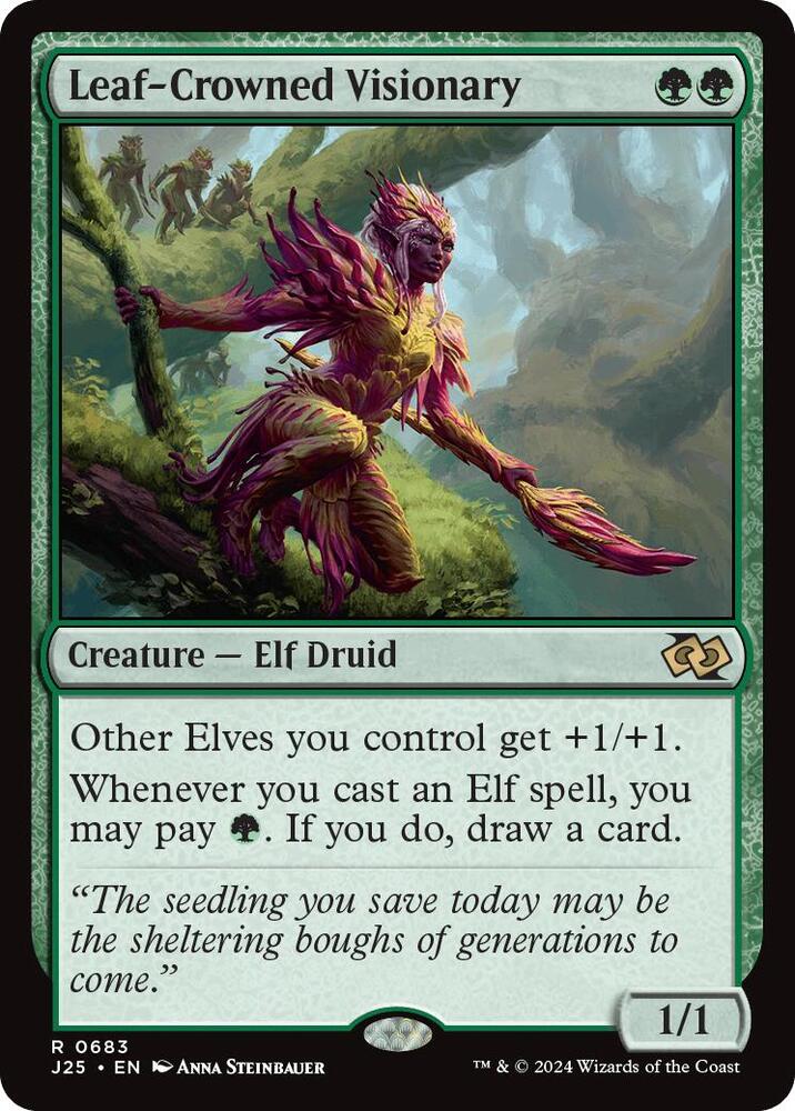Leaf-Crowned Visionary 683 card from Foundations Jumpstart