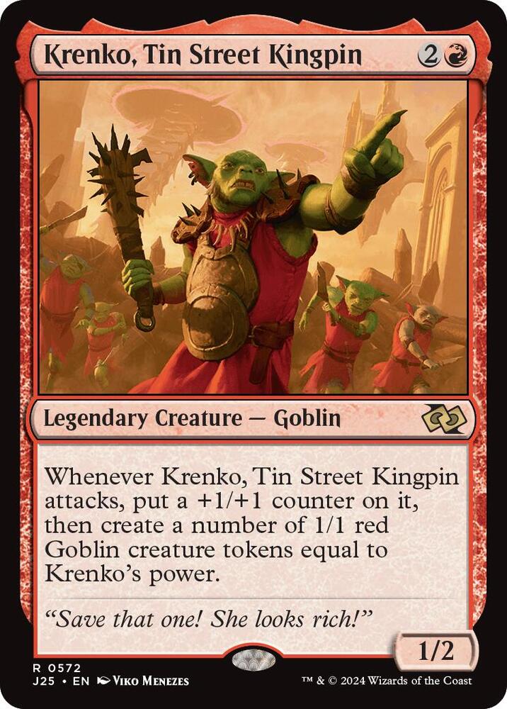 Krenko, Tin Street Kingpin 572 card from Foundations Jumpstart