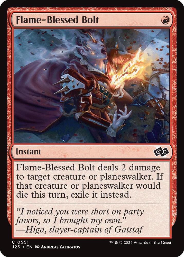 Flame-Blessed Bolt 551 card from Foundations Jumpstart