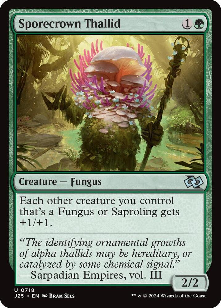 Sporecrown Thallid 718 card from Foundations Jumpstart