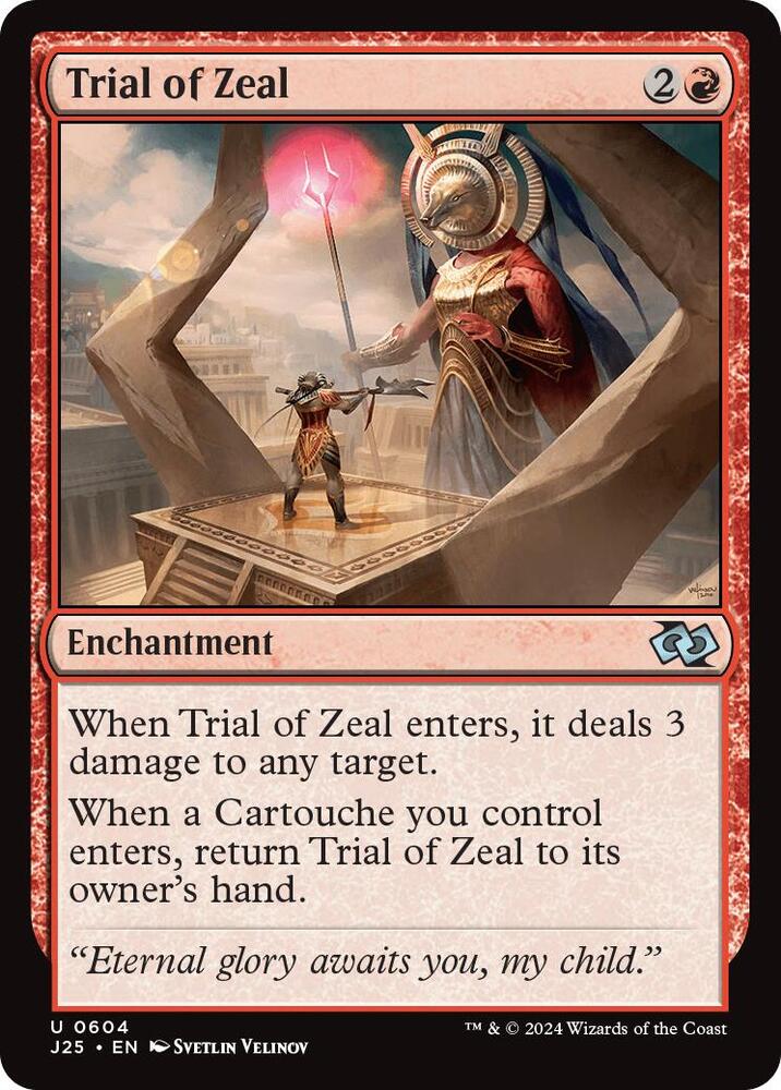 Trial of Zeal 604 card from Foundations Jumpstart