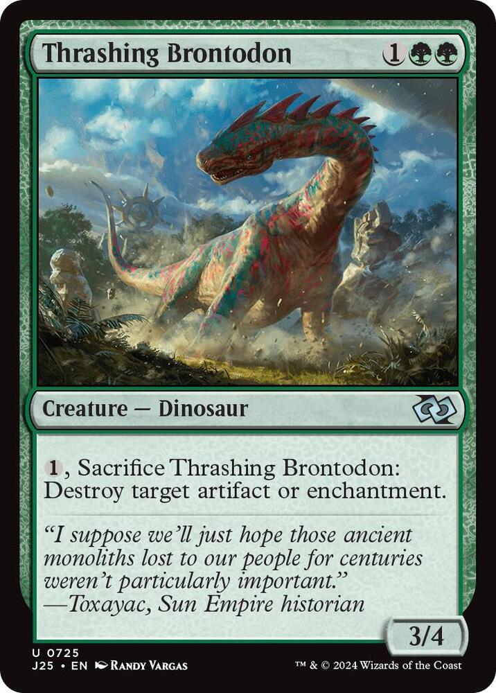 Thrashing Brontodon 725 card from Foundations Jumpstart