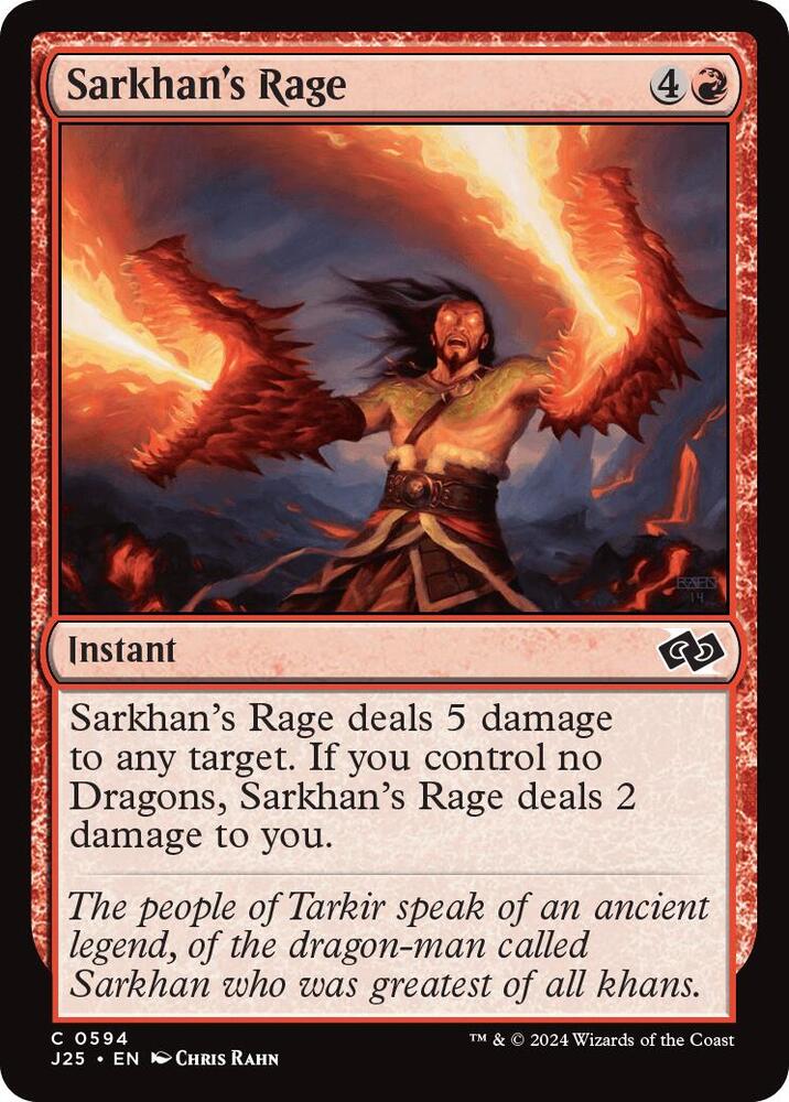 Sarkhan's Rage 594 card from Foundations Jumpstart