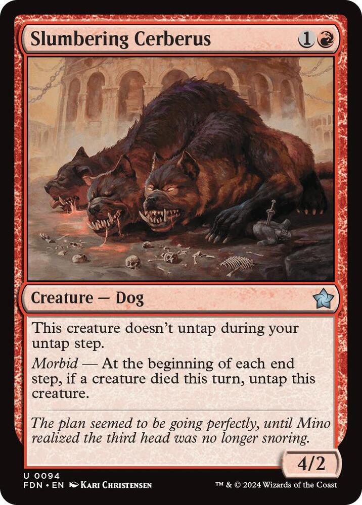 Slumbering Cerberus 94 card from Foundations