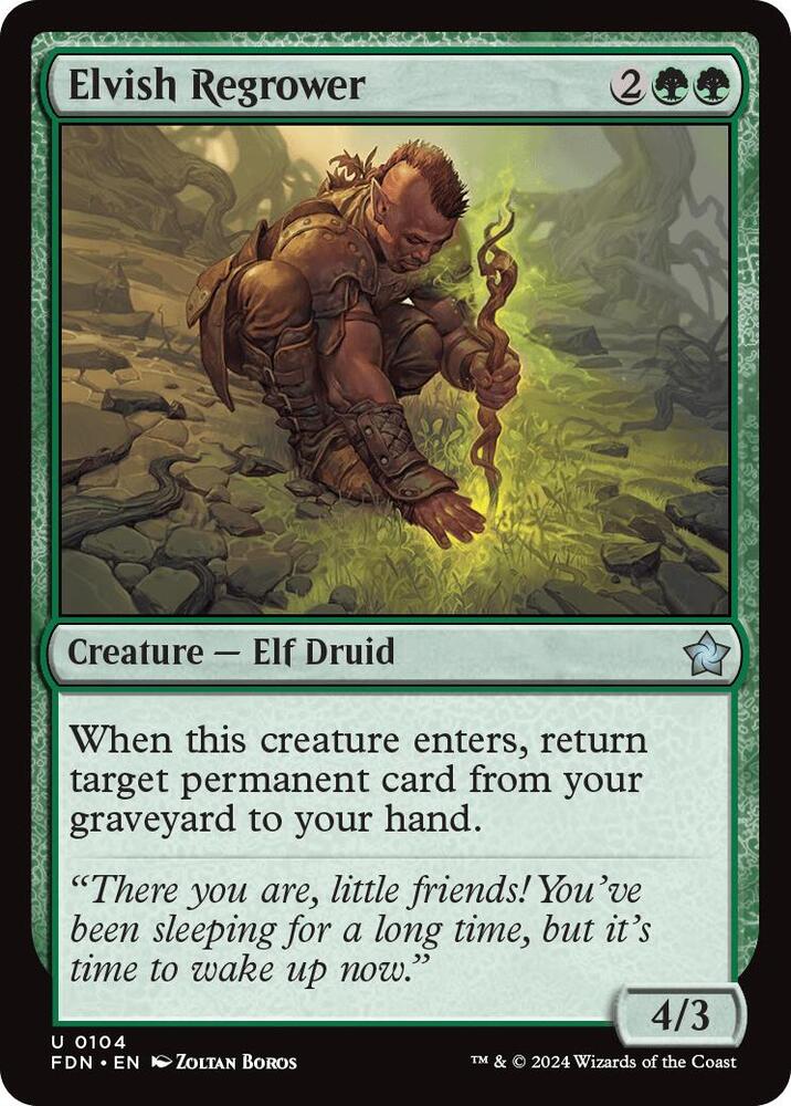 Elvish Regrower 104 card from Foundations