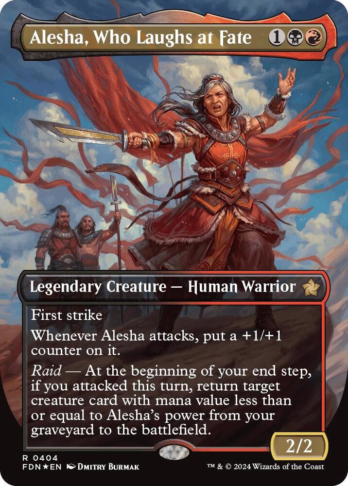 Alesha, Who Laughs at Fate (Borderless) (Mana Foil) 404 card from Foundations