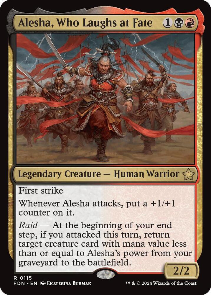 Alesha, Who Laughs at Fate 115 card from Foundations
