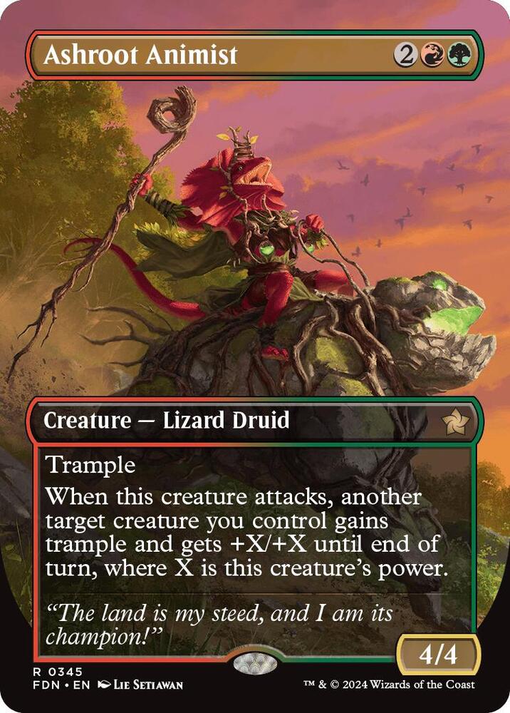 Ashroot Animist (Borderless) 345 card from Foundations