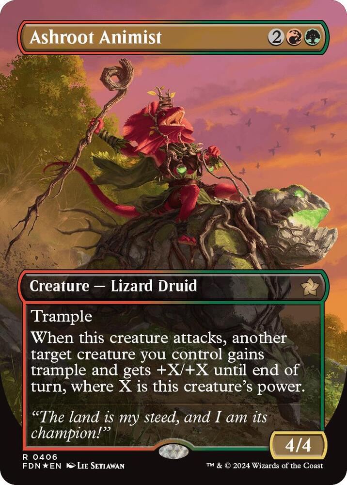 Ashroot Animist (Borderless) (Mana Foil) 406 card from Foundations