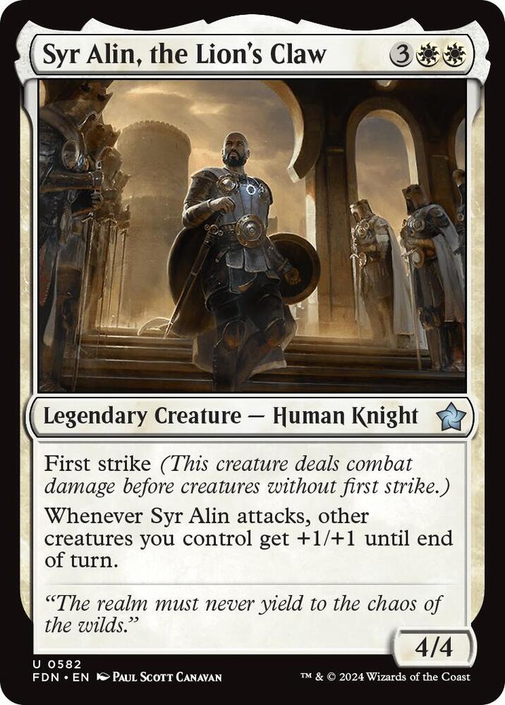 Syr Alin, the Lion's Claw 582 card from Foundations