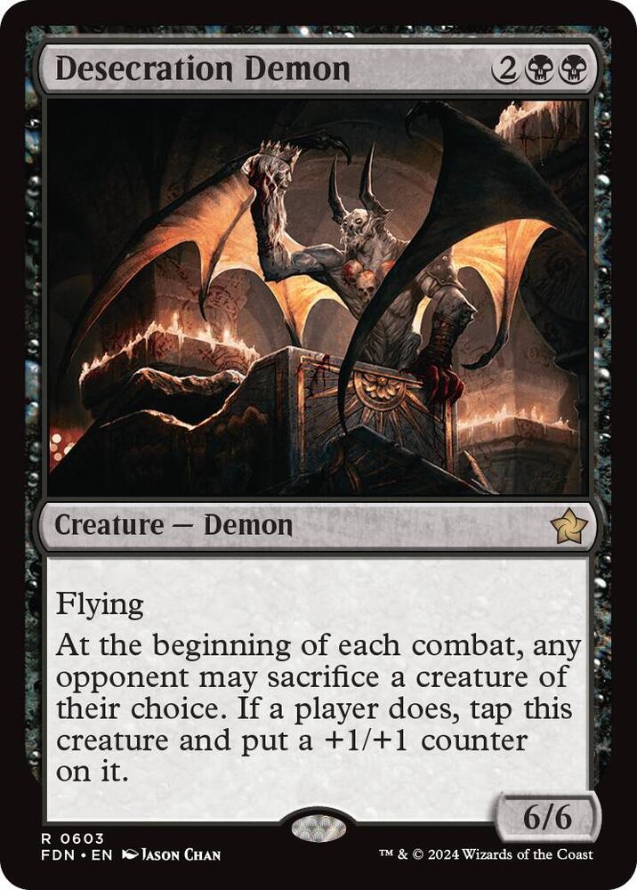 Desecration Demon 603 card from Foundations