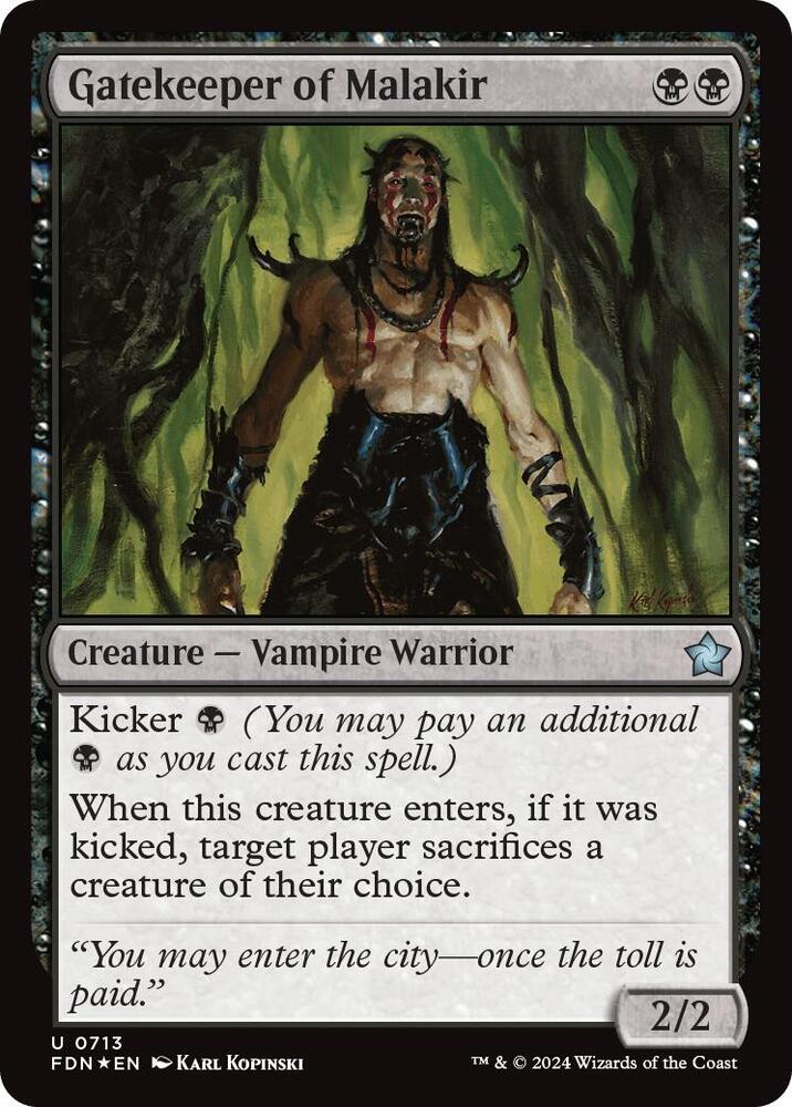 Gatekeeper of Malakir 713 card from Foundations