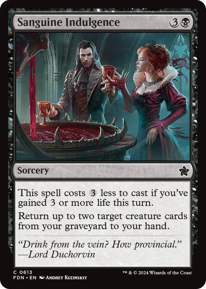 Sanguine Indulgence 613 card from Foundations