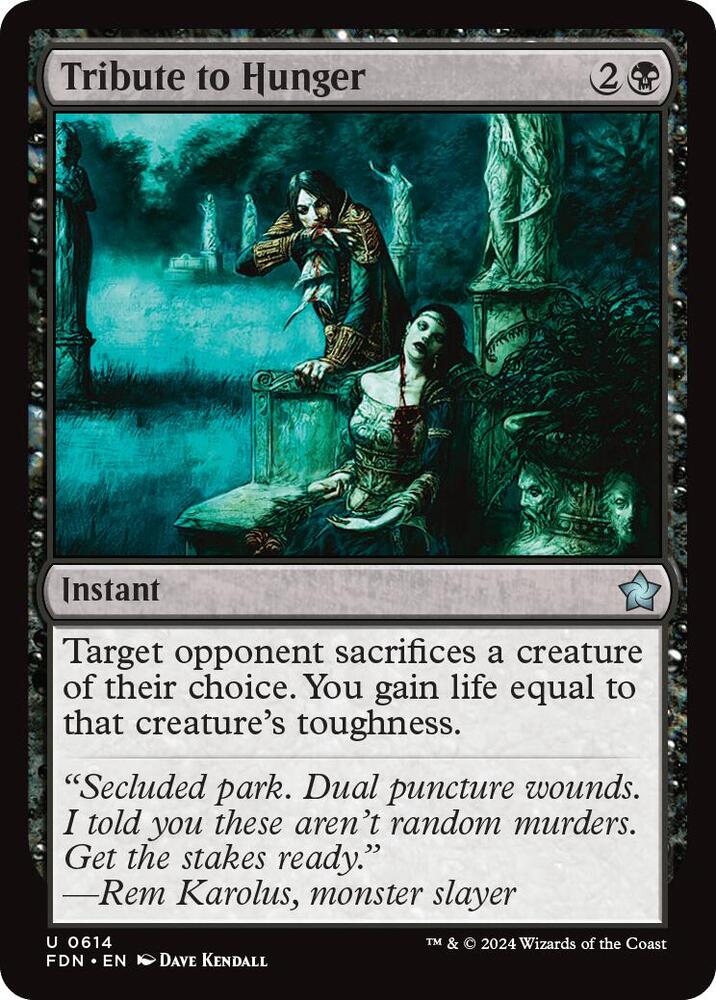 Tribute to Hunger 614 card from Foundations