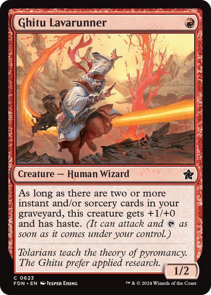 Ghitu Lavarunner 623 card from Foundations