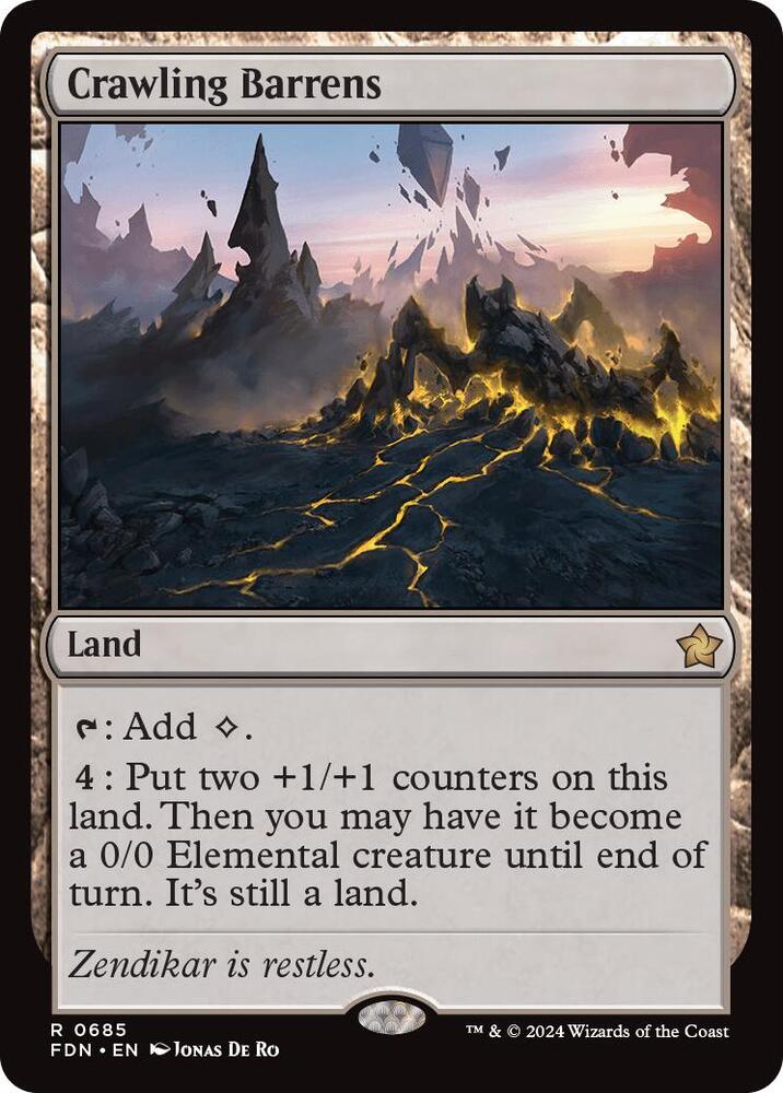 Crawling Barrens 685 card from Foundations