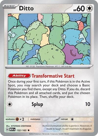 Ditto (Non-Holo) 132/165 card from SV: Scarlet & Violet 151