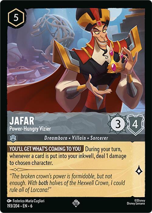Jafar - Power-Hungry Vizier 193/204 card from Azurite Sea