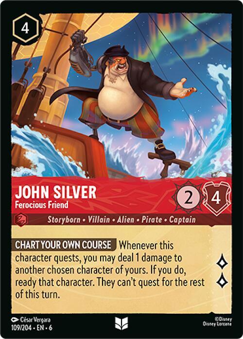 John Silver - Ferocious Friend 109/204 card from Azurite Sea