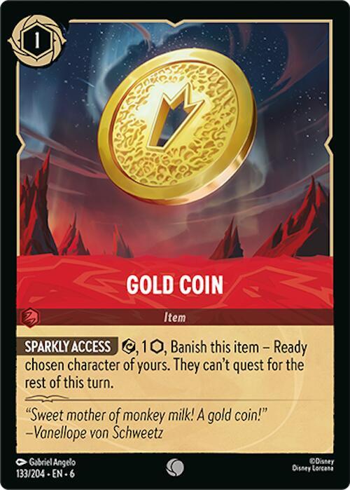 Gold Coin 133/204 card from Azurite Sea