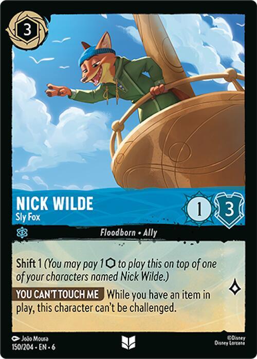 Nick Wilde - Sly Fox 150/204 card from Azurite Sea