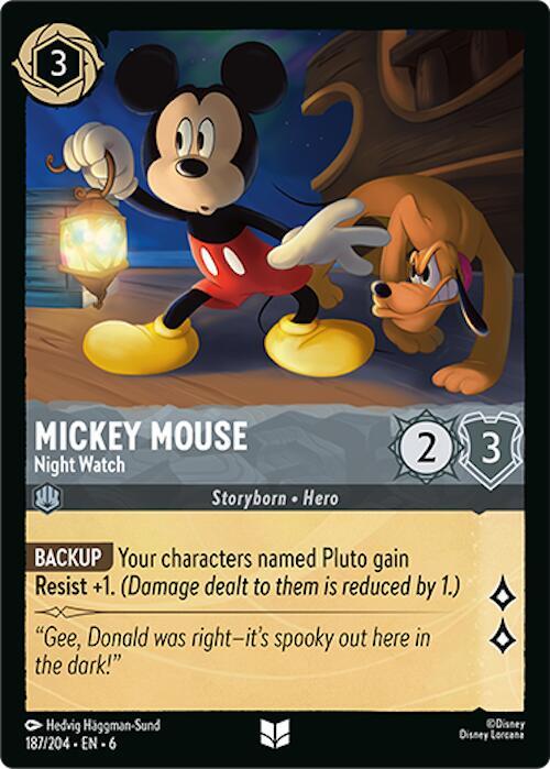Mickey Mouse - Night Watch 187/204 card from Azurite Sea