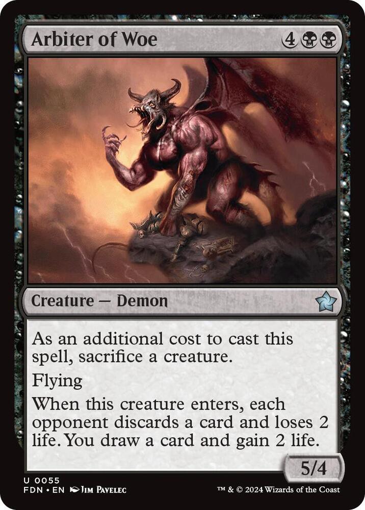 Arbiter of Woe 55 card from Foundations