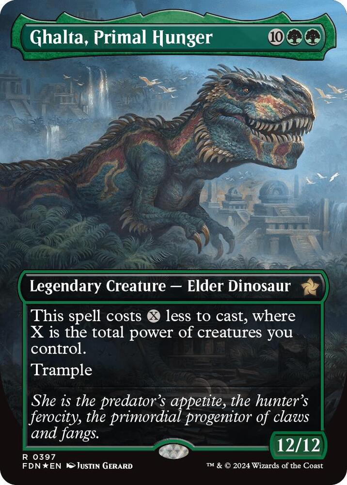 Ghalta, Primal Hunger (Borderless) (Mana Foil) 397 card from Foundations