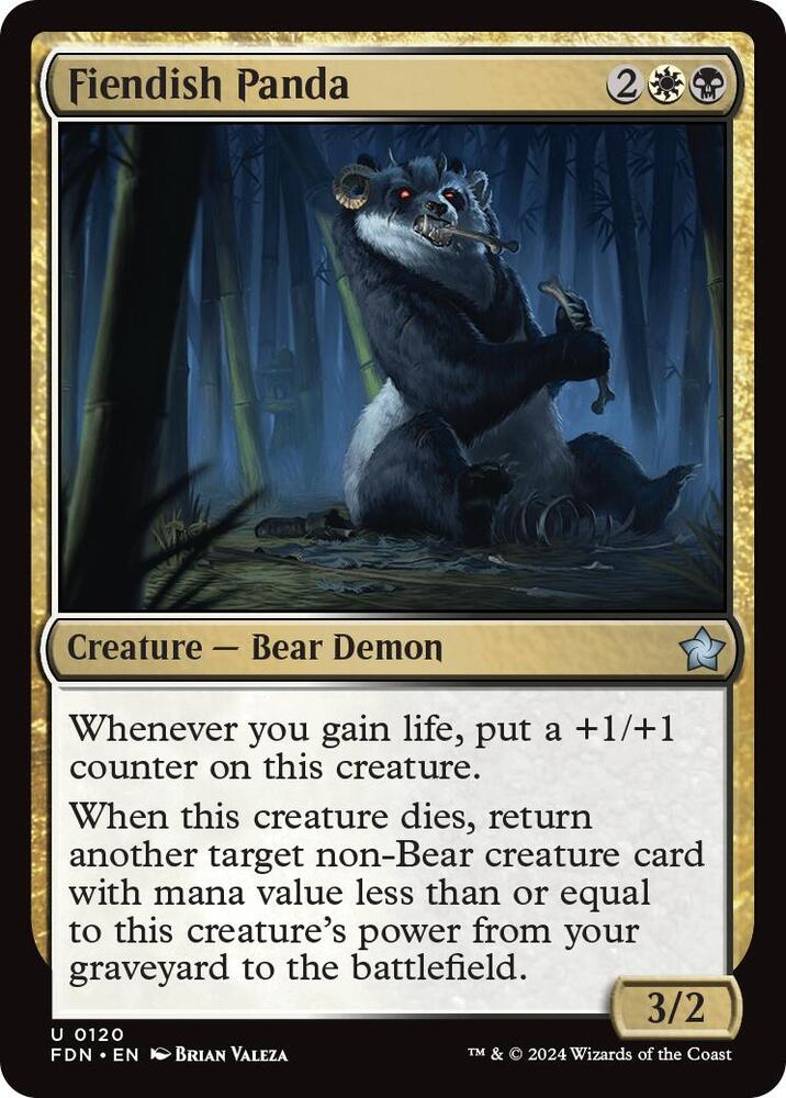 Fiendish Panda 120 card from Foundations