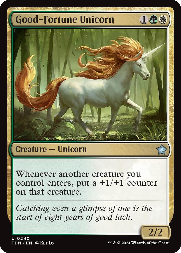Good-Fortune Unicorn 240 card from Foundations