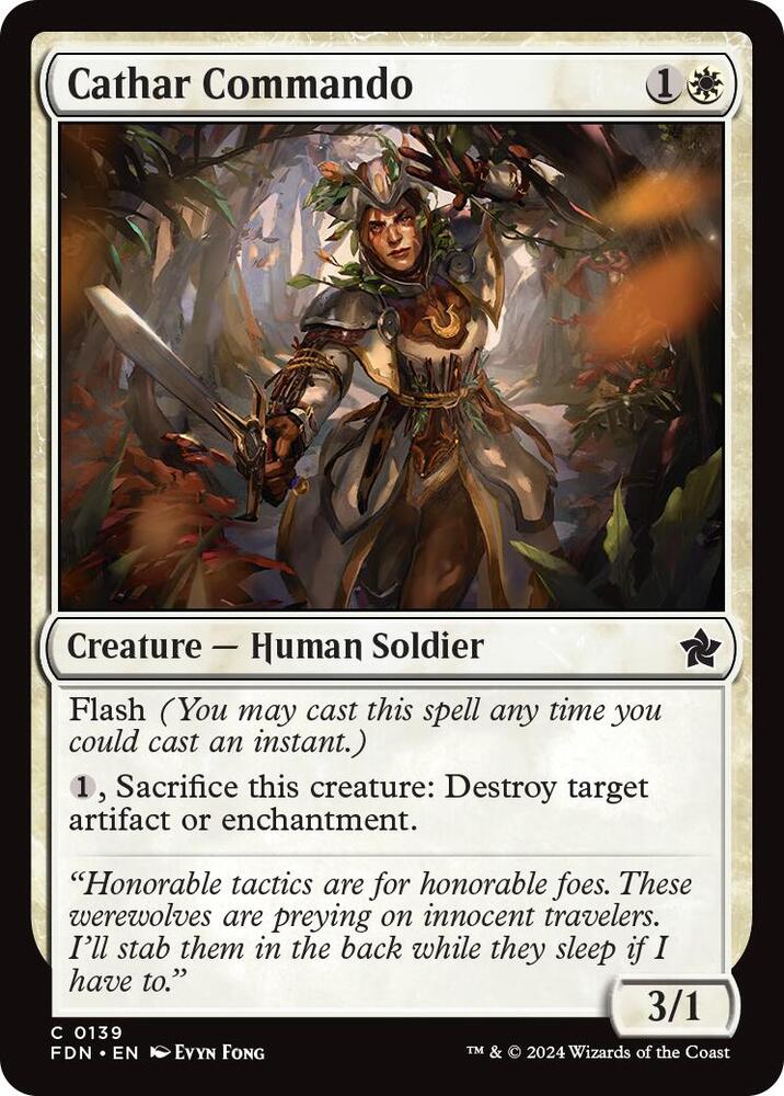 Cathar Commando 139 card from Foundations
